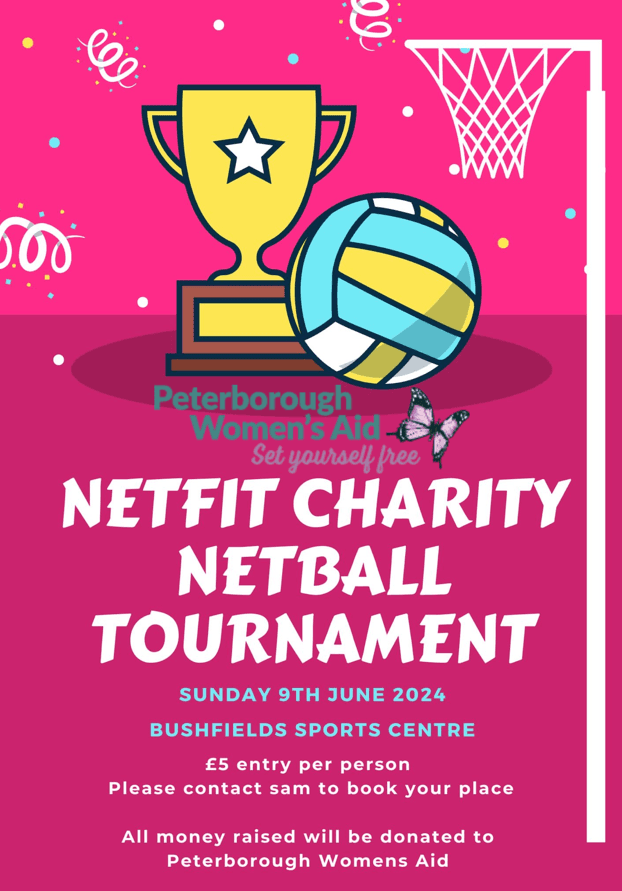 Charity netball match poster